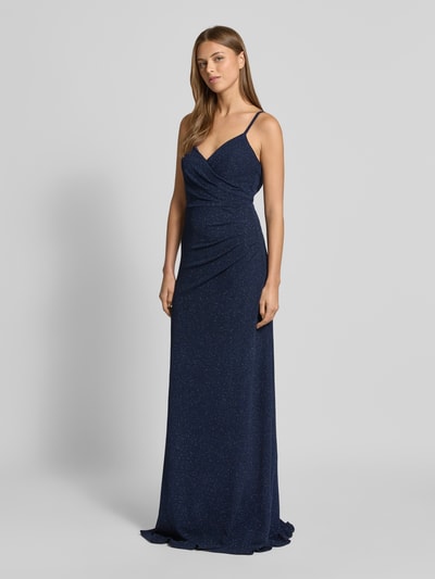 TROYDEN COLLECTION Abendkleid mit V-Ausschnitt Marine 1