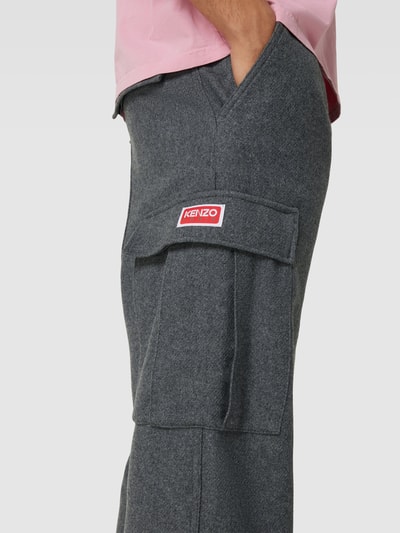 Kenzo Cargohose aus Woll-Mix Stein 3