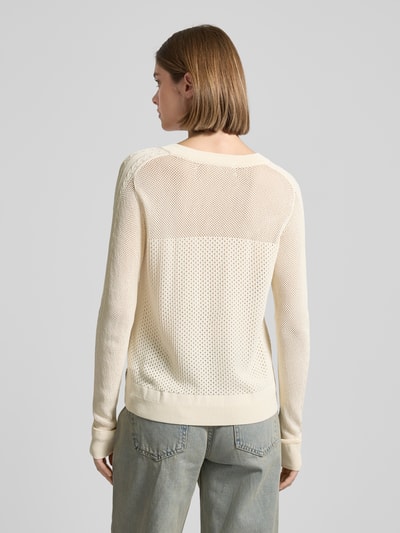 G-Star Raw Loose Fit Strickpullover aus Viskose-Mix Modell 'Pointelle' Ecru 5