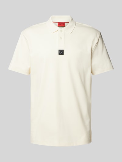 HUGO Regular fit poloshirt met labelbadge, model 'Deabono' Offwhite - 2