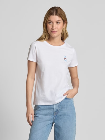 Tom Tailor Denim Regular Fit T-Shirt aus reiner Baumwolle Weiss 4