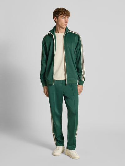 Only & Sons Bluza rozpinana o kroju regular fit z lampasami model ‘RIBER’ Ciemnozielony 1