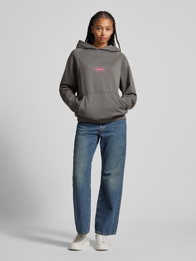 Pegador Oversized Hoodie mit Label-Detail Modell 'BELLY' Graphit 1