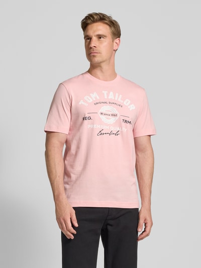 Tom Tailor Regular fit T-shirt van puur katoen Lichtroze - 4