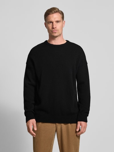 Drykorn Strickpullover mit überschnittenen Schultern Modell 'MALIO' Black 4