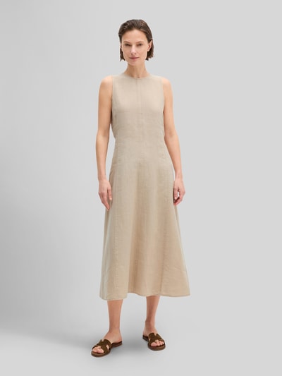 Marc O'Polo Körpernahes Midikleid aus reinem Leinen Sand 1
