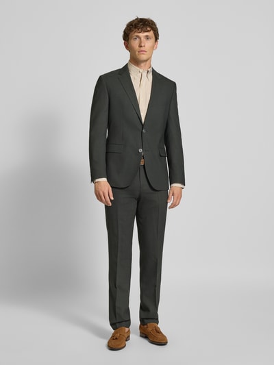 BOSS Marynarka na dwa guziki o kroju slim fit z kołnierzem z połami model ‘Jasper’ Ciemnozielony 1