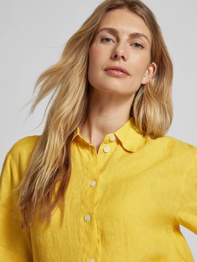 Seidensticker Linnen blouse met 1/2-mouwen, model 'Washer!' Geel - 3