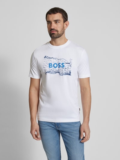 BOSS Orange T-shirt z nadrukiem z logo Biały 4