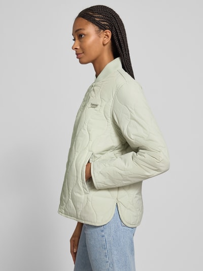 Tommy Jeans Regular fit gewatteerd jack met geribde opstaande kraag Rietgroen - 3
