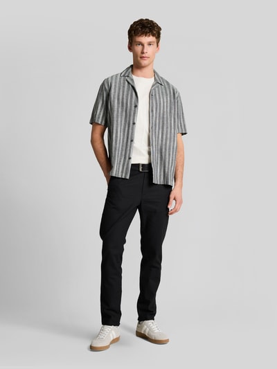 Tom Tailor Denim Relaxed Fit Freizeithemd aus Baumwoll-Leinen-Mix Hellgrau 1