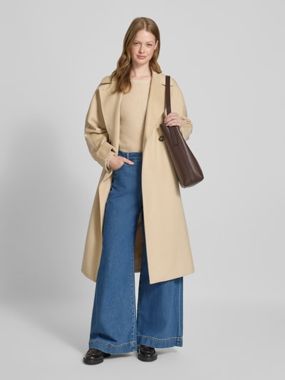 Weekend Max Mara Regular fit lange wollen jas van zuivere scheerwol, model 'RESINA' Ecru - 1