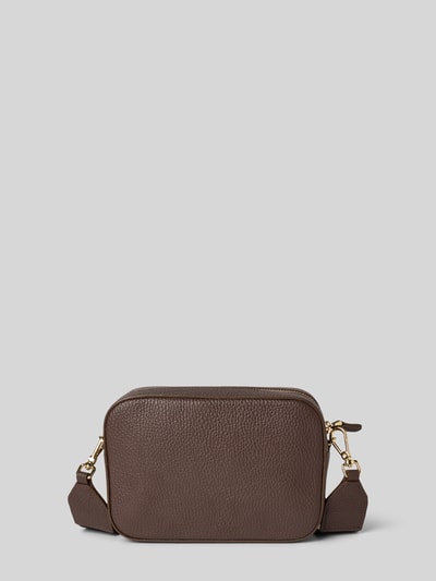 Coccinelle Handtas met labelapplicatie, model 'TEBE' Donkerbruin - 4