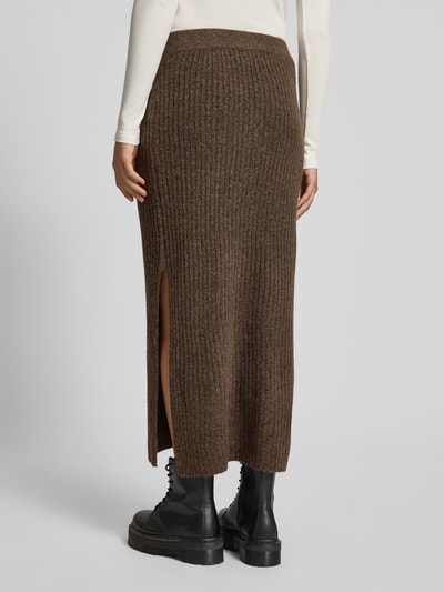 Pieces Smalle midirok met elastische band, model 'TULLE' Donkerbruin - 5