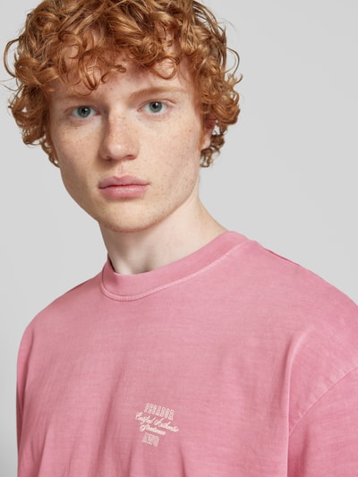 Pegador T-Shirt mit Label-Print Altrosa 3