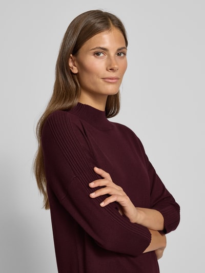 comma Sukienka o długości do kolan ze stójką i rękawem o dł. 3/4 Bordowy 3