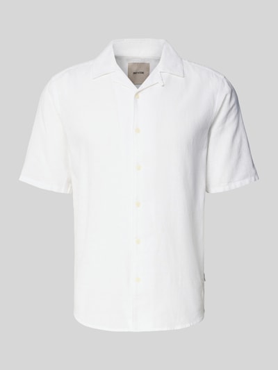 Produktfoto, Slim Fit Freizeithemd aus Baumwoll-Leinen-Mix Modell 'CAIDEN' von Only & Sons, z efektem melanżu, kołnierz z połami, jednorzędowa listwa guzikowa, krótki rękaw, mieszanka bawełny i lnu