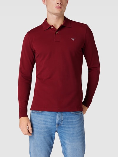 Gant Poloshirt im langärmeligen Design Bordeaux 4