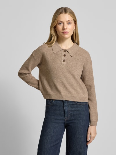 Vero Moda Regular fit pullover met polokraag, model 'EXCITING' Zand - 4