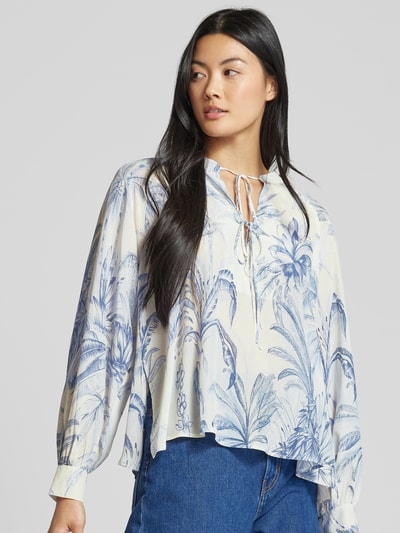 Marella Blusenshirt mit Schlüsselloch-Ausschnitt Modell 'NIVEEN' Bleu 3