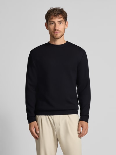 SELECTED HOMME Bluzka z długim rękawem o kroju regular fit z mieszanki wiskozy z długim rękawem i golfem model ‘EMANUEL’ Czarny 4