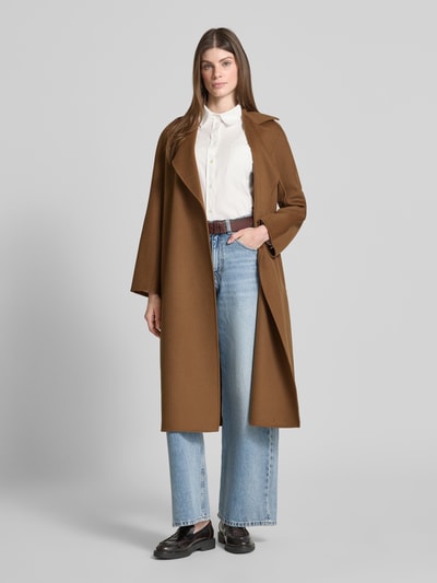 Max Mara Studio Regular Fit Wollmantel mit Kaschmir-Anteil Modell 'CLES' Cognac 1