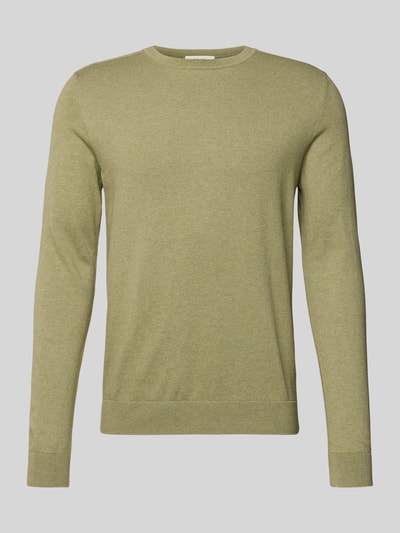 SELECTED HOMME Regular Fit Pullover aus reiner Baumwolle Modell 'BERG' Oliv Melange 2