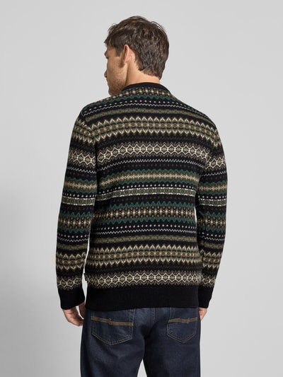 Barbour Regular fit gebreide pullover van zuivere wol, model 'ISLE CREW' Zwart - 5