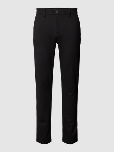 Blend Slim fit broek met elastische band, model 'Langford' Zwart - 2