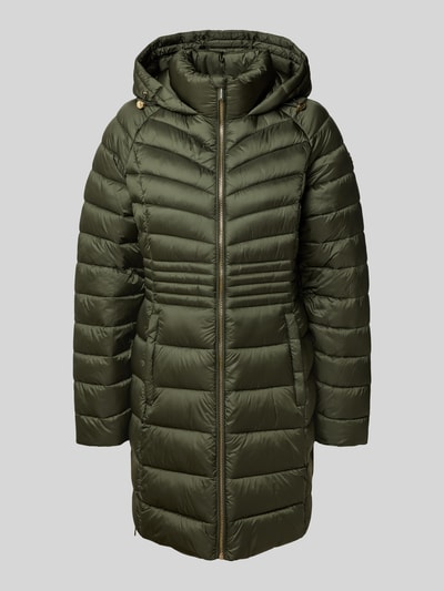 MICHAEL Michael Kors Gewatteerde lange jas met gevoerde opstaande kraag, model 'Packable' Donkergroen - 2