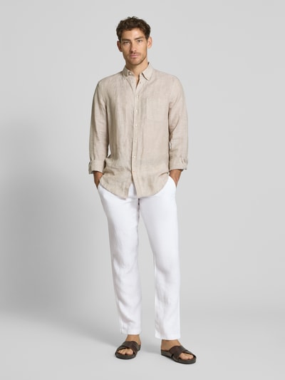 MCNEAL Leinenhose mit Tunnelzug und Gesäßtaschen Weiss 1