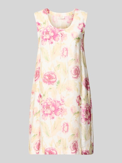Produktfoto, mini-jurk van viscosemix met recht model en all-over look, ronde hals, model 'Maise' van FREE/QUENT, dames, ruglengte maat S 89 cm, borstwijdte 48 cm.