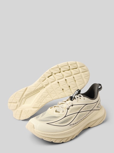 Produktfoto, Sneaker mit Label-Details und profilierter Sohle von HOKA in abgerundeter Form, Schnürverschluss, Creme und Schwarz, Absatzhöhe 6 cm, Schafthöhe 8 cm, Schaftweite 5 cm, Herren, strukturierte Oberfläche