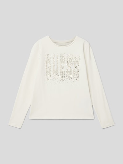 Guess Strickpullover mit Allover-Logo-Muster Offwhite 1