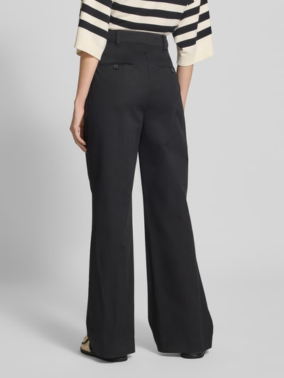 Marc O'Polo Spodnie z zakładkami w pasie i szerokimi nogawkami z mieszanki bawełny Czarny 5