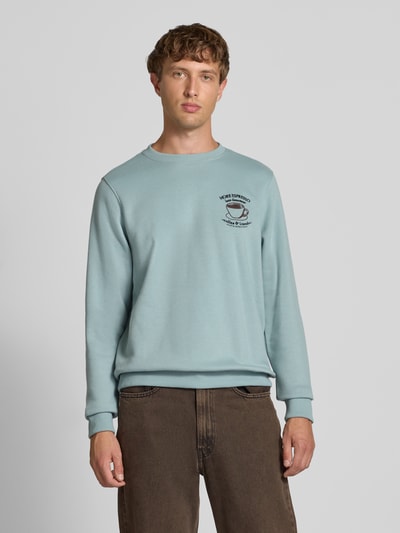 Blend Sweatshirt met motiefstitching, model 'HIFOLO' Mintgroen - 4