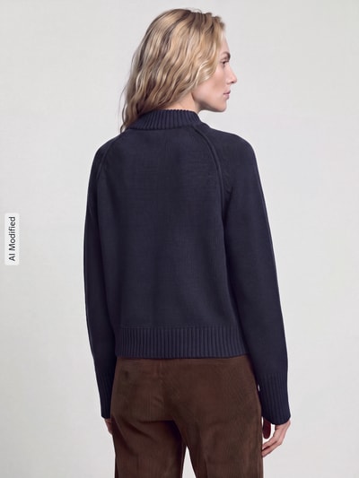 Tom Tailor Strickjacke aus reiner Baumwolle mit aufgesetzten Taschen Marine 5