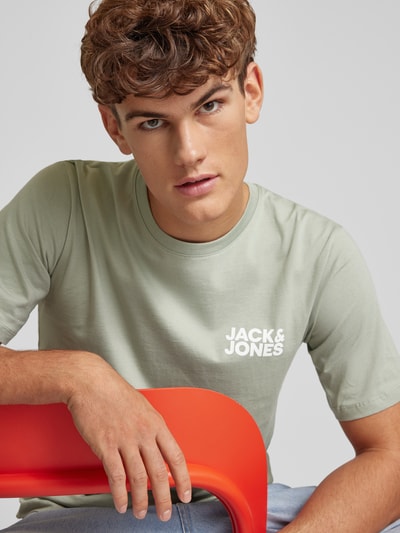 Jack & Jones T-shirt z nadrukiem z logo model ‘ECORP’ Miętowy 3