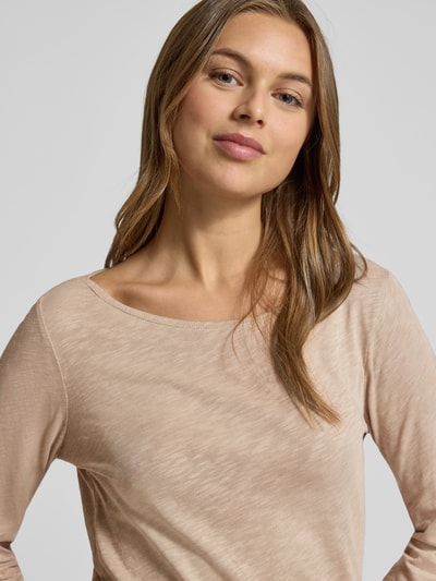 Marc O'Polo Slim Fit Langarmshirt aus reiner Baumwolle Stein 3