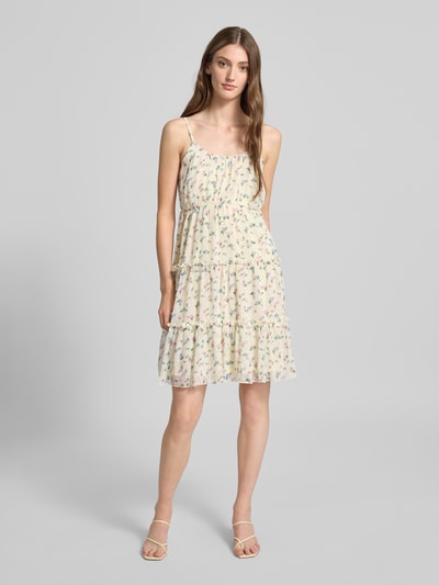 ONLY Getailleerde mini-jurk met plooien, model 'DINA' Offwhite - 1