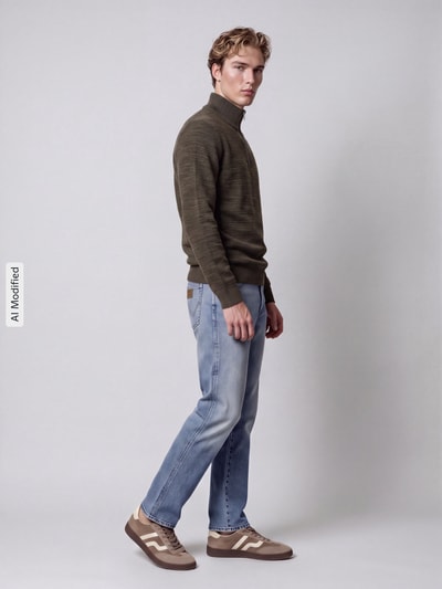Selected Regular Fit Troyer aus reiner Baumwolle Modell 'DANE' Dunkelgruen 1