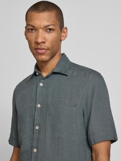 Marc O'Polo regular fit vrijetijdsoverhemd van puur linnen Olijfgroen - 3