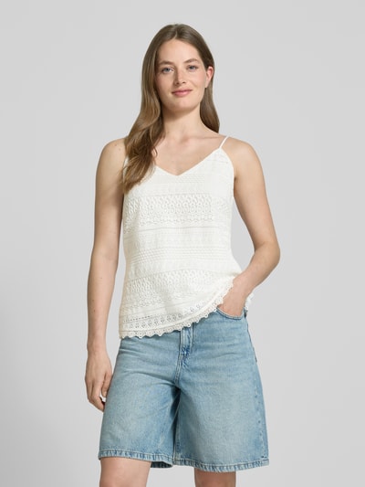 Vero Moda Relaxed Fit Trägertop aus Baumwoll-Mix Modell 'HONEY' Weiss 4