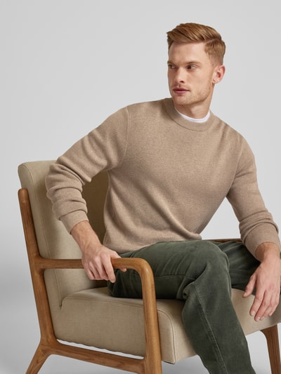 Jack & Jones Premium Sweter z dzianiny ze stójką model ‘MILANO’ Beżowy 3