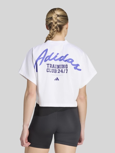 adidas Training Loose Fit Sport-T-Shirt aus Baumwoll-Mix Modell 'PrimeLift' Weiss 3