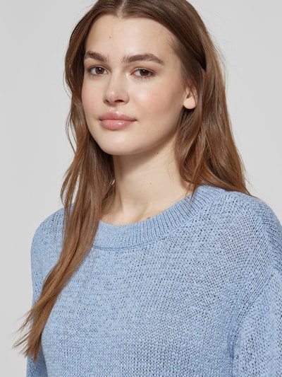 Kaffe Regular Fit Strickpullover mit Rundhalsausschnitt Hellblau 3