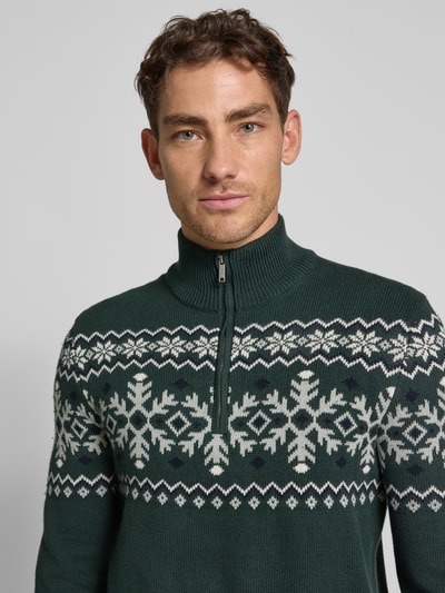 MCNEAL Sweter z dzianiny z kołnierzem Butelkowy zielony 3