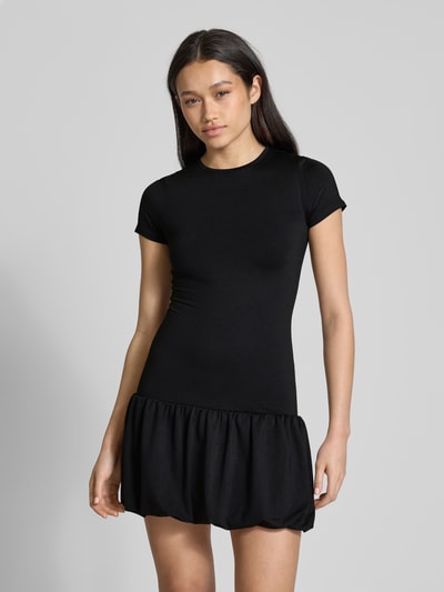 WEEKDAY T-Shirt-Kleid mit Rundhalsausschnitt Modell 'Daisy' Black 4