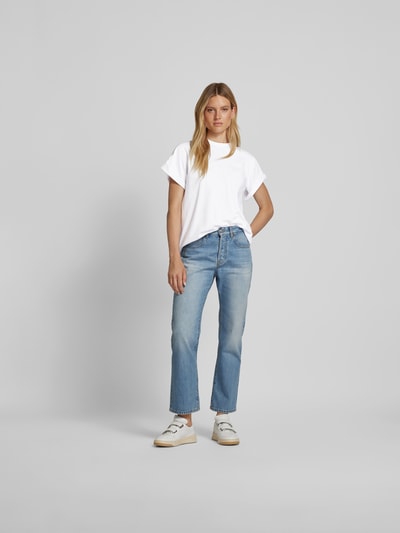 Victoria Beckham T-Shirt mit geripptem Rundhalsausschnitt Weiss 1