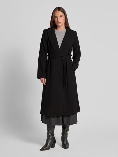 GUIDO MARIA KRETSCHMER WOMAN Lange jas met reverskraag, model 'Lia' Zwart - 4